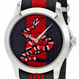  Shop Authentic Gucci Le Marche Des Merveilles Blue Red Dial Blue Red Nylon Strap Unisex Watch - YA126493 - Luxxuri