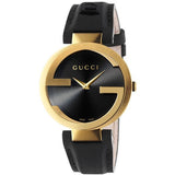  Shop Authentic Gucci Interlocking Special Edition Grammy Black Dial Black Leather Strap Watch For Men - YA133208 - Luxxuri