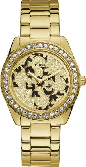  Shop Authentic Guess G Twist Diamonds Gold Dial Gold Steel Strap Watch For Women - W1201L2 - Luxxuri