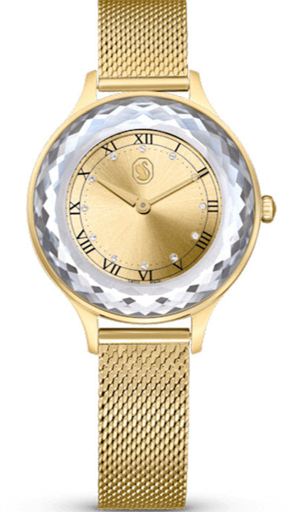  Shop Authentic Swarovski Octea Nova Analog Gold Dial Gold Mesh Strap Watch for Women - 5649993 - Luxxuri