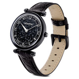  Shop Authentic Swarovski Crystalline Wonder Black Dial Black Leather Strap Watch for Women - 5664311 - Luxxuri