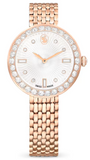 Swarovski Certa Crystals Silver Dial Rose Gold Steel Strap Watch for Women - 5672981