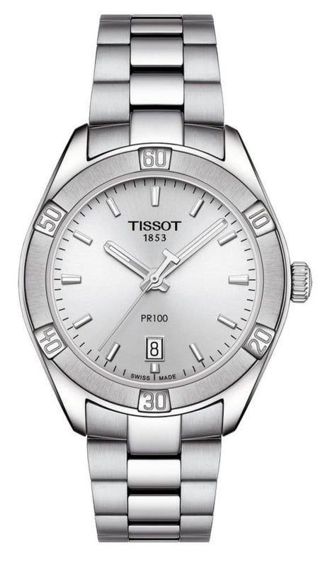  Shop Authentic Tissot PR 100 Sport Chic Silver Dial Silver Steel Strap Watch for Women - T101.910.11.031.00 - Luxxuri