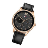  Shop Authentic Tommy Hilfiger Damon Quartz Black Dial Black Leather Strap Watch for Men - 1791419 - Luxxuri