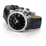  Shop Authentic Tissot T Trend Couturier Diamonds Black Dial Black Leather Strap Watch for Women - T035.210.66.051.00 - Luxxuri