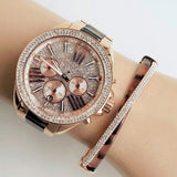  Shop Authentic Michael Kors Wren Diamonds Rose Gold Dial Two Tone Steel Strap Watch for Women - MK6159 - Luxxuri