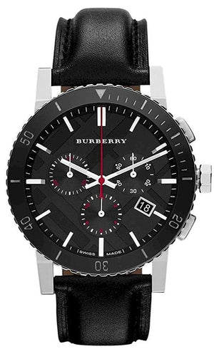  Shop Authentic Burberry The City Black Dial Black Leather Strap Watch for Men - BU9382 - Luxxuri