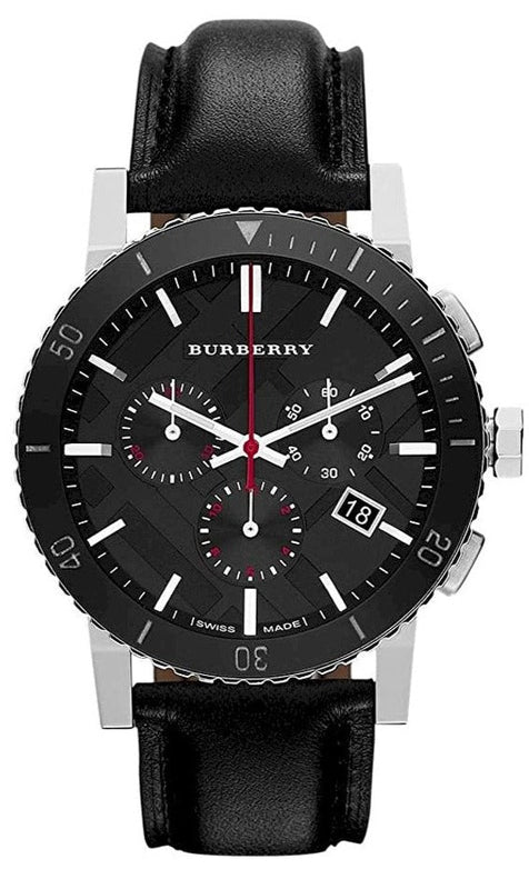  Shop Authentic Burberry The City Black Dial Black Leather Strap Watch for Men - BU9382 - Luxxuri
