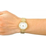  Shop Authentic Guess Park Ave South Analog White Dial Gold Steel Strap Watch For Women - W0767L2 - Luxxuri