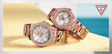  Shop Authentic Guess Dazzler Diamonds Silver Dial Rose Gold Steel Strap Watch for Women - W0335L3 - Luxxuri