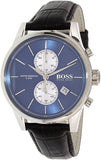  Shop Authentic Hugo Boss Jet Blue Dial Black Leather Strap Watch for Men - 1513283 - Luxxuri