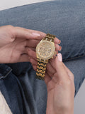  Shop Authentic Guess Heiress Multifunction Diamonds Gold Dial Gold Steel Strap Watch for Women - GW0440L2 - Luxxuri
