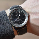  Shop Authentic Breitling Navitimer Automatic 38mm Black Dial Black Leather Strap Mens Watch - A17325241B1P1 - Luxxuri
