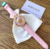  Shop Authentic Versace Palazzo Empire Pink Dial Pink Leather Strap Watch for Women - VCO030017 - Luxxuri