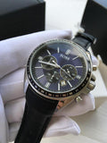  Shop Authentic Hugo Boss Ikon Blue Dial Black Leather Strap Watch for Men - 1513176 - Luxxuri