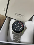  Shop Authentic Gucci Dive Quartz Black Dial Silver Steel Strap Watch For Men - YA136212 - Luxxuri