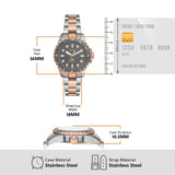  Shop Authentic Fossil Blue Dive Three Hand Gray Dial Two Tone Steel Strap Watch For Women - ES5348 - Luxxuri