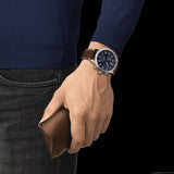  Shop Authentic Tissot Chrono XL Vintage Blue Dial Brown Leather Strap Watch For Men - T116.617.16.042.00 - Luxxuri