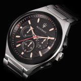  Shop Authentic Maserati Triconic Chronograph Black Dial Silver Steel Strap Watch For Men - R8873639002 - Luxxuri