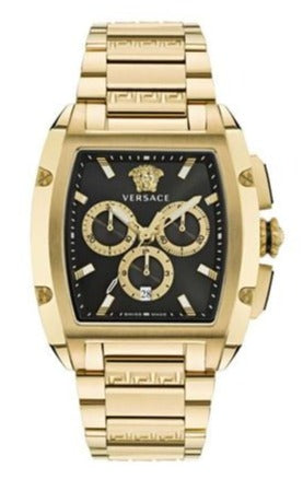  Shop Authentic Versace Dominus Chronograph Black Dial Gold Steel Strap Watch For Men - VE6H00523 - Luxxuri
