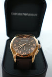  Shop Authentic Emporio Armani Chronograph Brown Dial Brown Leather Strap Watch For Men - AR1701 - Luxxuri