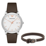  Shop Authentic Emporio Armani Herren White Dial Brown Leather Strap Watch For Men - AR11103 - Luxxuri