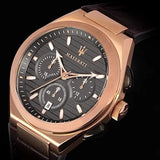  Shop Authentic Maserati Triconic Chronograph Grey Dial Brown Leather Strap Watch For Men - R8871639003 - Luxxuri