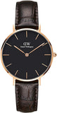  Shop Authentic Daniel Wellington Classic Petite York Black Dial Brown Leather Strap Watch For Women - DW00100170 - Luxxuri