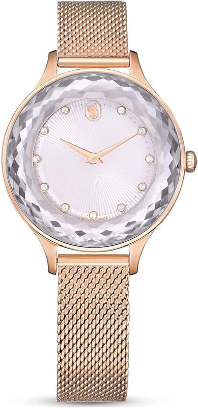  Shop Authentic Swarovski Octea Nova Silver Dial Rose Gold Mesh Strap Watch for Women - 5650011 - Luxxuri