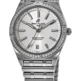  Shop Authentic Breitling Chronomat Automatic 36 Diamonds White Dial Silver Steel Strap Watch for Women - A10380591A1A1 - Luxxuri