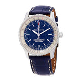  Shop Authentic Breitling Navitimer Automatic 38mm Blue Dial Blue Leather Strap Mens Watch - A17325211C1P1 - Luxxuri