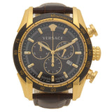 Shop Authentic Versace V-Ray Chronograph Quartz Black Dial Brown Leather Strap Watch For Men - VEDB00318 - Luxxuri