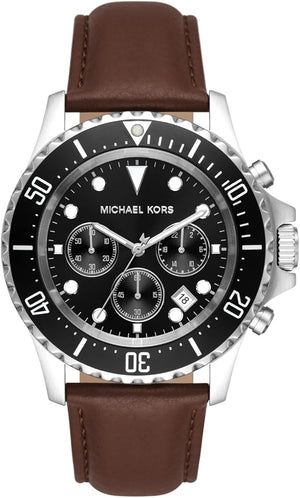  Shop Authentic Michael Kors Everest Chronograph Black Dial Brown Leather Strap Watch For Men - MK9054 - Luxxuri