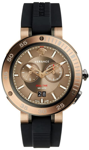  Shop Authentic Versace V Extreme Chronograph Brown Tone Dial Black Rubber Strap Watch for Men - VCN030017 - Luxxuri