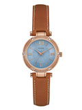  Shop Authentic Guess Park Avenue Blue Dial Brown Leather Strap Watch for Women - W0838L2 - Luxxuri