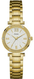  Shop Authentic Guess Park Ave South Analog White Dial Gold Steel Strap Watch For Women - W0767L2 - Luxxuri