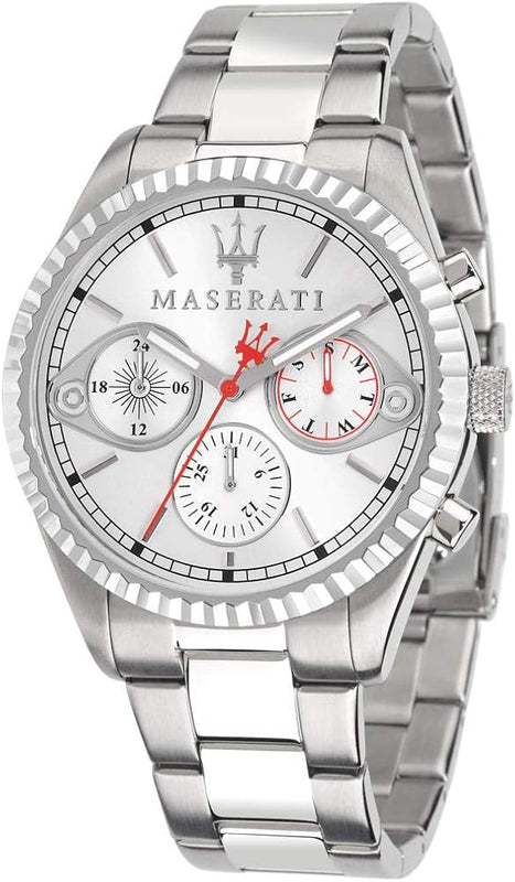  Shop Authentic Maserati Competizione Chronograph White Dial Silver Steel Strap Watch For Men - R8853100017 - Luxxuri