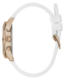  Shop Authentic Guess Confetti Crystal Rose Gold Dial White Silicone Strap Watch For Women - W1098L5 - Luxxuri