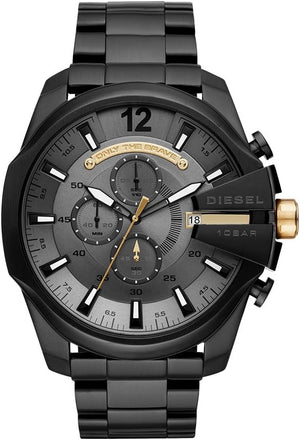  Shop Authentic Diesel Mega Chief Chronograph Grey Dial Black Steel Strap Watch For Men - DZ4479 - Luxxuri