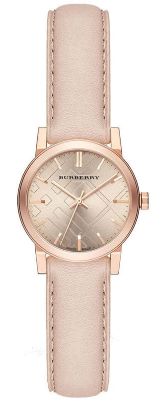  Shop Authentic Burberry The City Gold Dial Beige Leather Strap Watch for Women - BU9210 - Luxxuri