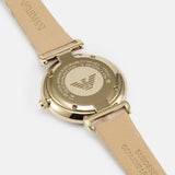  Shop Authentic Emporio Armani Gianni T Bar Crystals Silver Dial Brown Leather Strap Watch For Women - AR11518 - Luxxuri