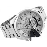  Shop Authentic Diesel Mega Chief Chronograph Silver Dial Silver Steel Strap Watch For Men - DZ4501 - Luxxuri