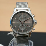  Shop Authentic Hugo Boss Jet Chronograph Grey Dial Silver Mesh Bracelet Watch for Men - 1513440 - Luxxuri