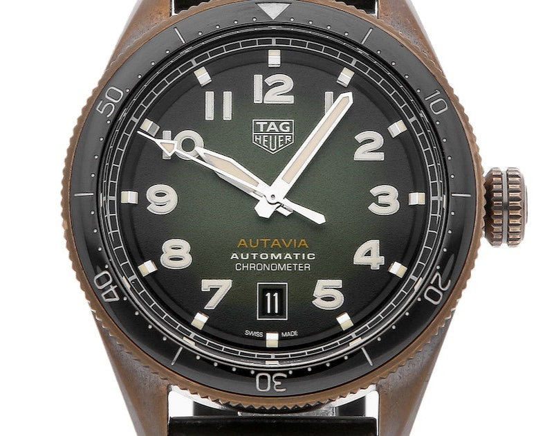 Shop Authentic Tag Heuer Autavia Olive Green Dial Watch for Men - WBE5190.FC8268 - Luxxuri