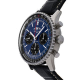  Shop Authentic Breitling Navitimer B01 Chronograph 41 Blue Dial Black Leather Strap Watch for Men - AB0139241C1P1 - Luxxuri