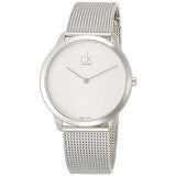  Shop Authentic Calvin Klein Minimal White Dial Silver Mesh Bracelet Watch for Men - K3M2112Y - Luxxuri