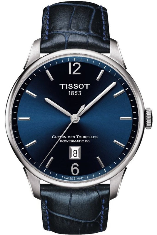  Shop Authentic Tissot Chemin Des Tourelles Powermatic 80 Blue Dial Blue Leather Strap Watch for Men - T099.407.16.047.00 - Luxxuri