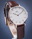  Shop Authentic Daniel Wellington Classic Petite Bristol White Dial Brown Leather Strap Watch For Women - DW00100171 - Luxxuri