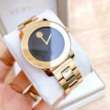  Shop Authentic Movado Bold Black Dial Gold Steel Strap Unisex Watch - 3600397 - Luxxuri