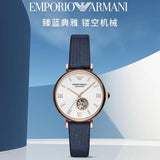  Shop Authentic Emporio Armani Gianni T-Bar Analog Silver Dial Blue Leather Strap Watch For Women - AR60020 - Luxxuri